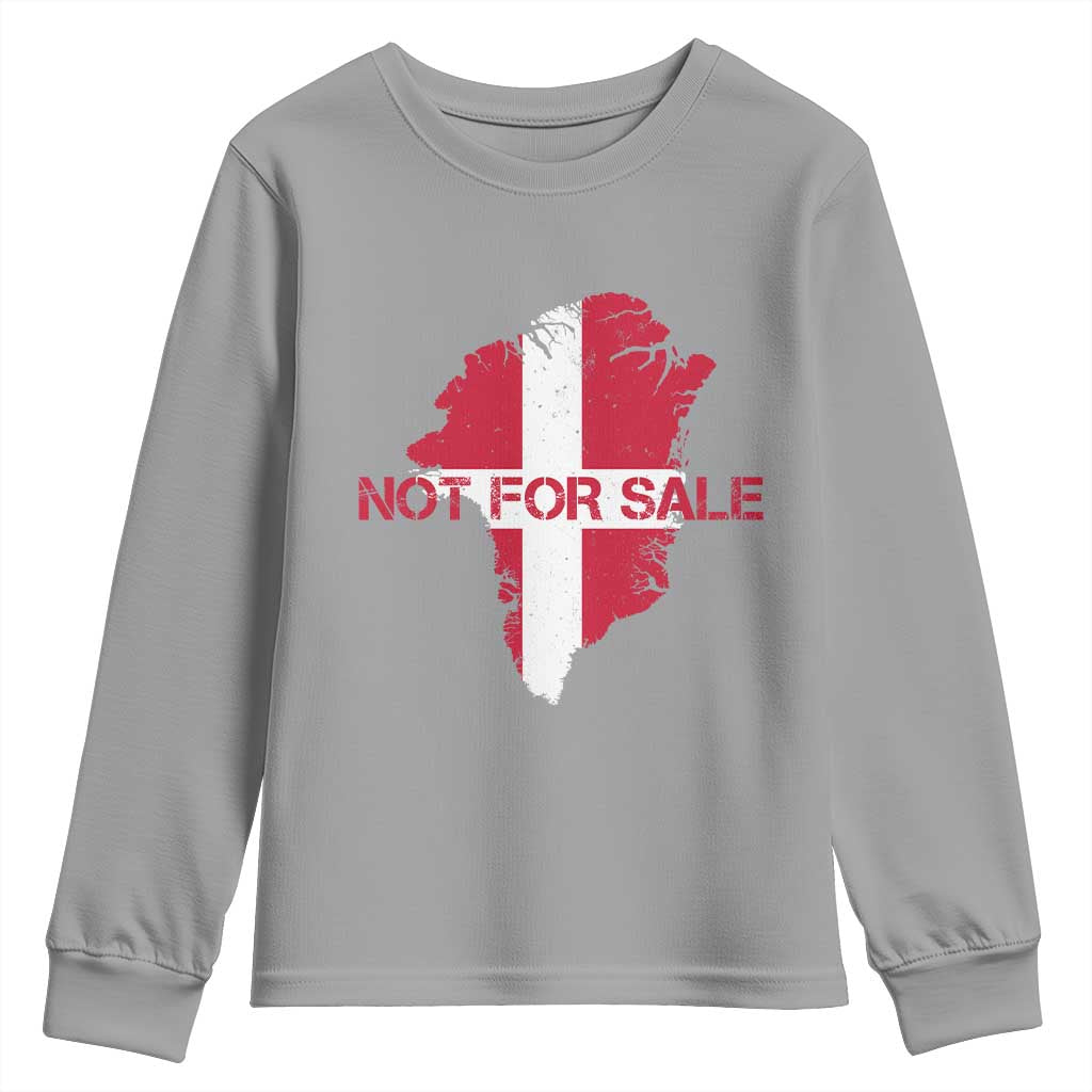 Denmark Stand With Greenland Not For Sale Youth Sweatshirt Danish Flag Unity Support Protest TS02 Sport Gray Print Your Wear