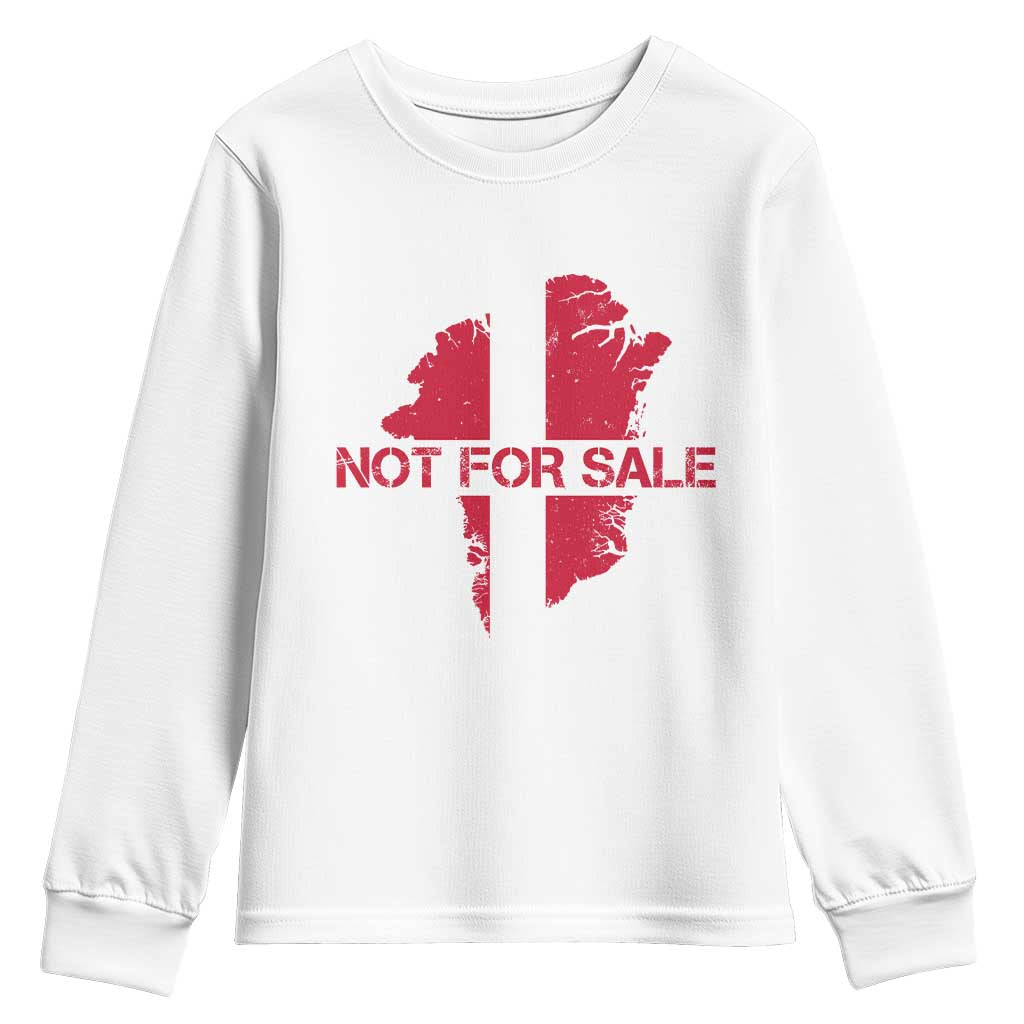 Denmark Stand With Greenland Not For Sale Youth Sweatshirt Danish Flag Unity Support Protest TS02 White Print Your Wear