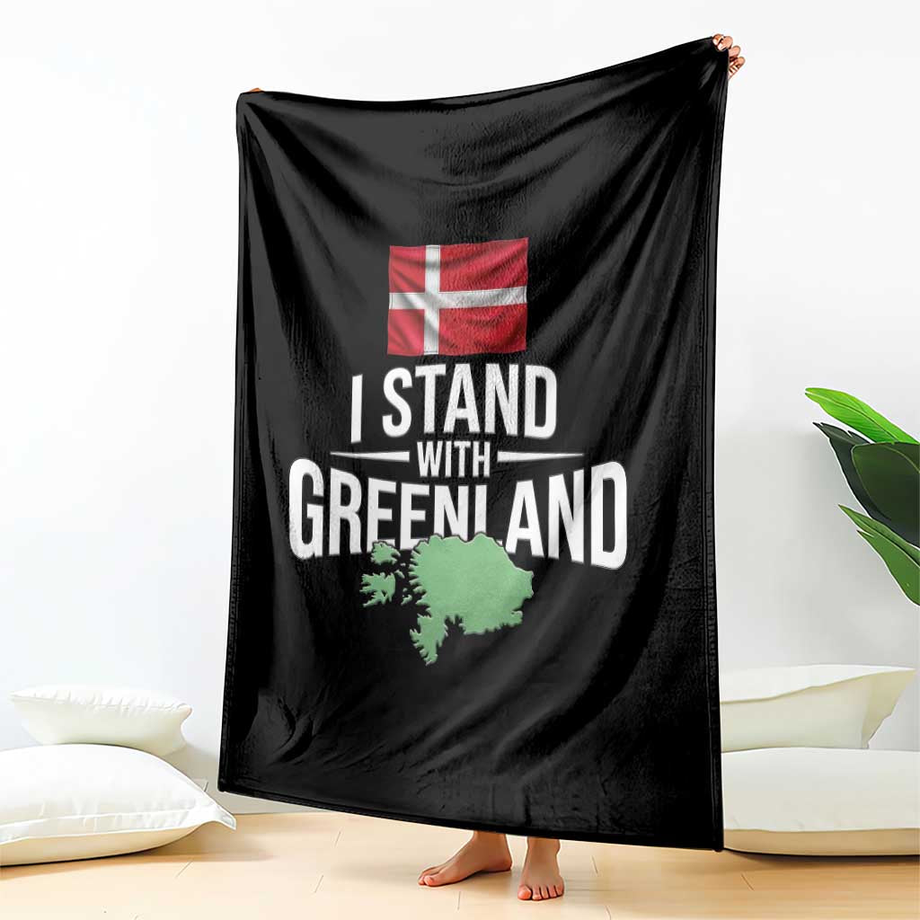 Denmark I Stand With Greenland Throw Blanket Danish Flag and Map Unity Support Protest TS02 Print Your Wear