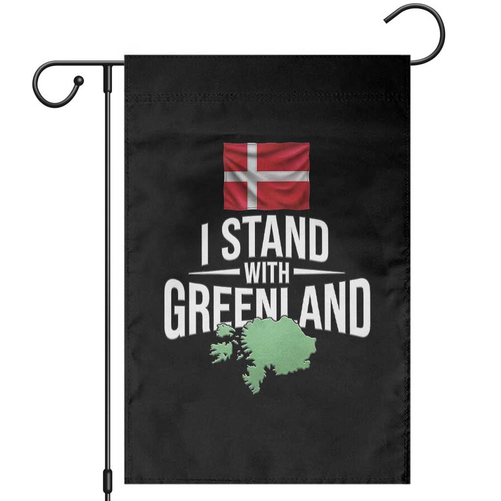 Denmark I Stand With Greenland Garden Flag Danish Flag and Map Unity Support Protest TS02 Black Print Your Wear