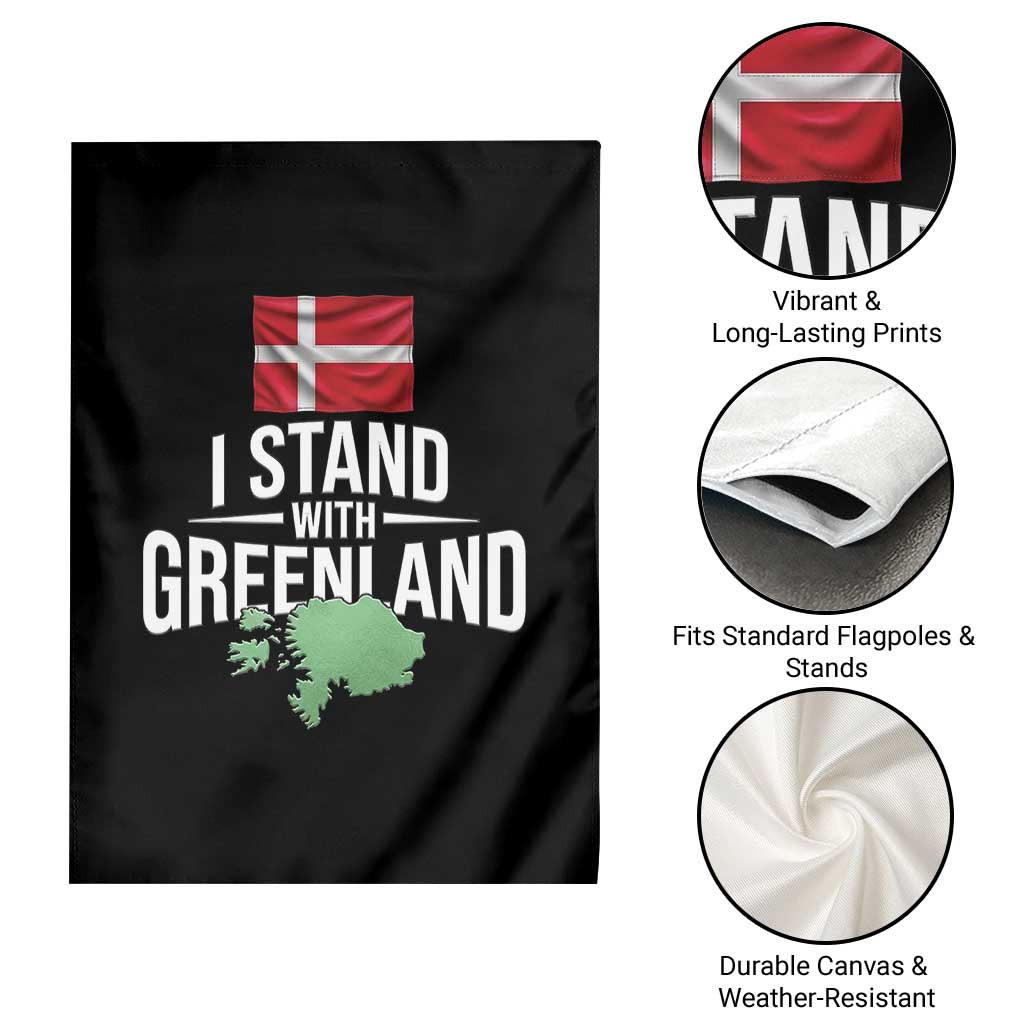 Denmark I Stand With Greenland Garden Flag Danish Flag and Map Unity Support Protest TS02 Print Your Wear