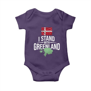 Denmark I Stand With Greenland Baby Onesie Danish Flag and Map Unity Support Protest TS02 Purple Print Your Wear