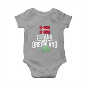 Denmark I Stand With Greenland Baby Onesie Danish Flag and Map Unity Support Protest TS02 Sport Gray Print Your Wear