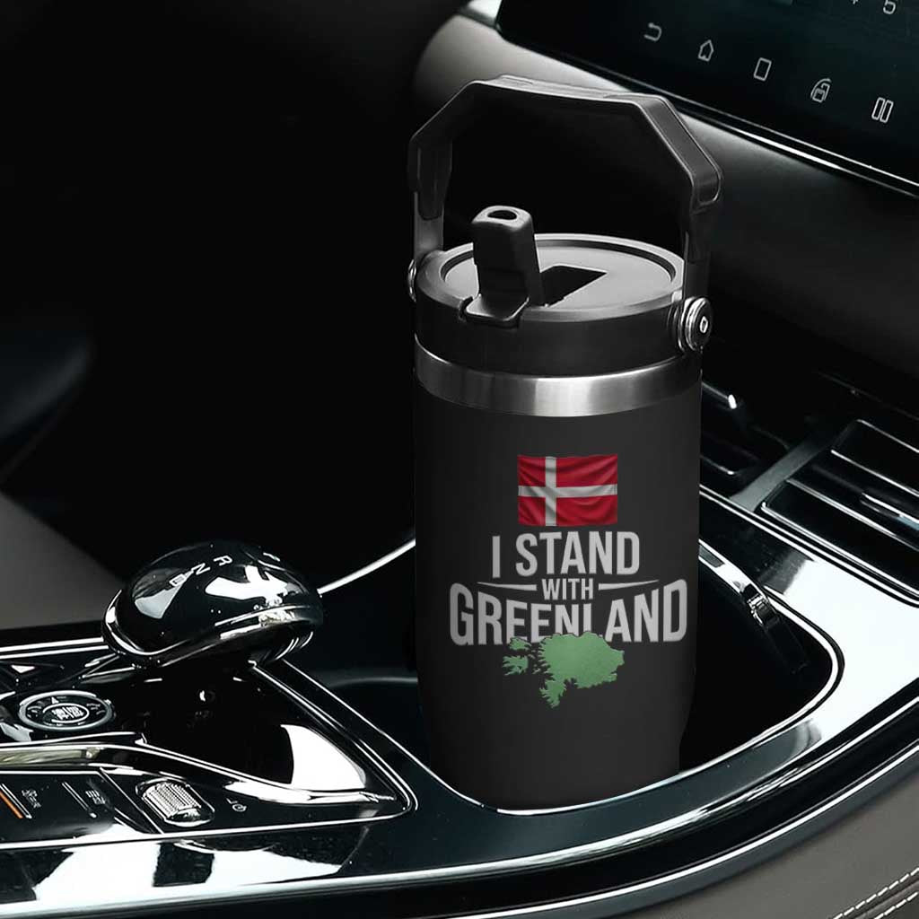Denmark I Stand With Greenland Flip Straw Tumbler Danish Flag and Map Unity Support Protest TS02 Print Your Wear