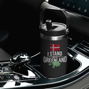 Denmark I Stand With Greenland Flip Straw Tumbler Danish Flag and Map Unity Support Protest TS02 Print Your Wear