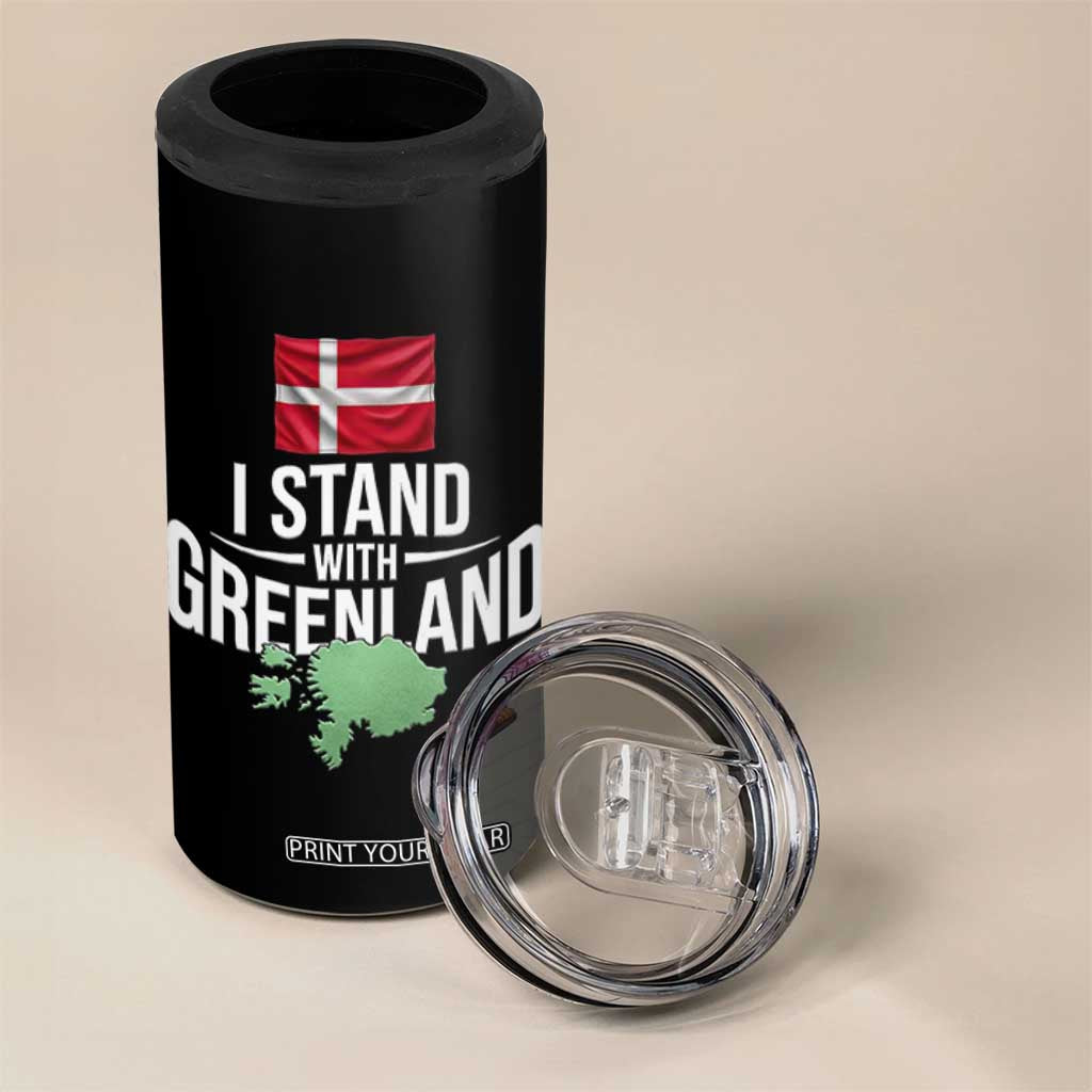 Denmark I Stand With Greenland 4 in 1 Can Cooler Tumbler Danish Flag and Map Unity Support Protest TS02 Print Your Wear