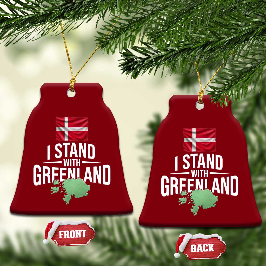 Denmark I Stand With Greenland Ceramic Ornament Danish Flag and Map Unity Support Protest TS02 Print Your Wear