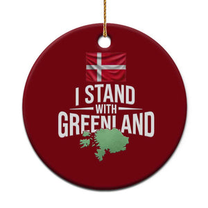 Denmark I Stand With Greenland Ceramic Ornament Danish Flag and Map Unity Support Protest TS02 1pc Red Print Your Wear