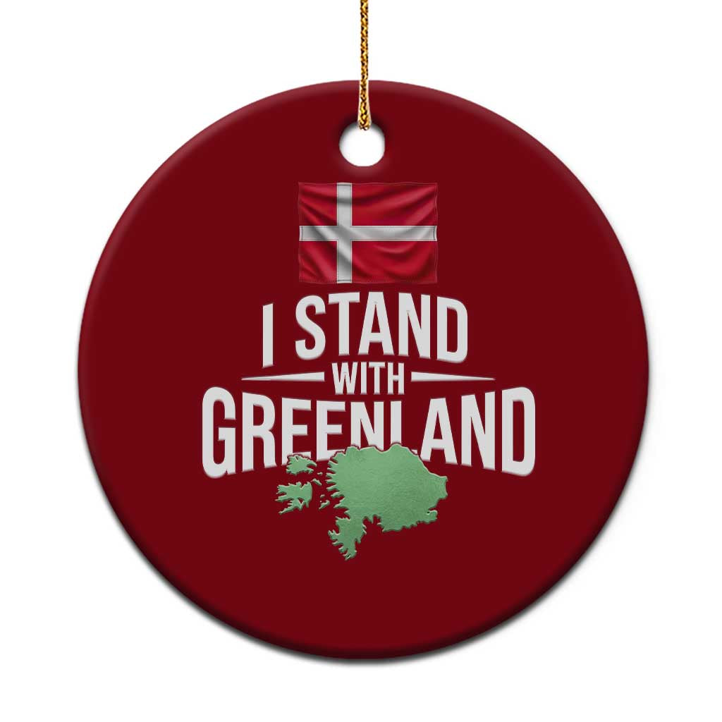 Denmark I Stand With Greenland Ceramic Ornament Danish Flag and Map Unity Support Protest TS02 1pc Red Print Your Wear