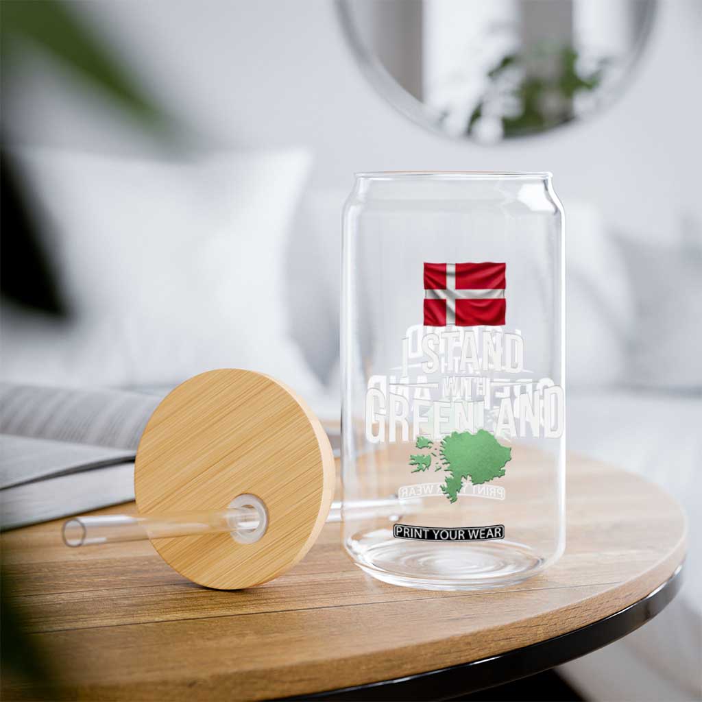Denmark I Stand With Greenland Glass Can Danish Flag and Map Unity Support Protest TS02 Print Your Wear