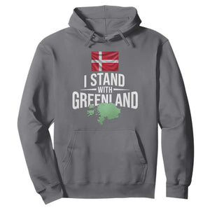 Denmark I Stand With Greenland Hoodie Danish Flag and Map Unity Support Protest TS02 Charcoal Print Your Wear