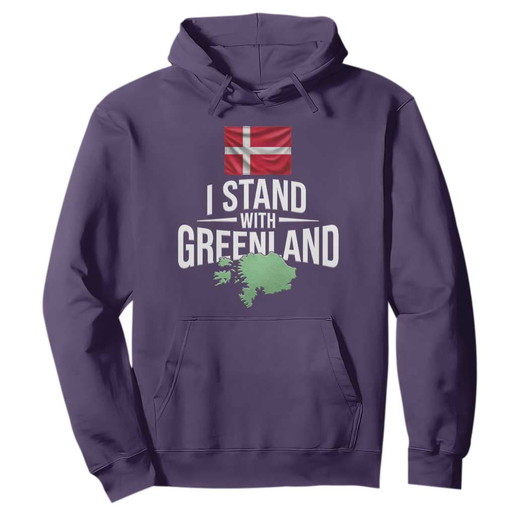 Denmark I Stand With Greenland Hoodie Danish Flag and Map Unity Support Protest TS02 Purple Print Your Wear