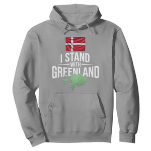 Denmark I Stand With Greenland Hoodie Danish Flag and Map Unity Support Protest TS02 Sport Gray Print Your Wear