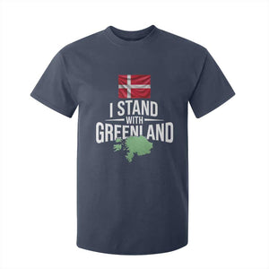 Denmark I Stand With Greenland T Shirt For Kid Danish Flag and Map Unity Support Protest TS02 Navy Print Your Wear