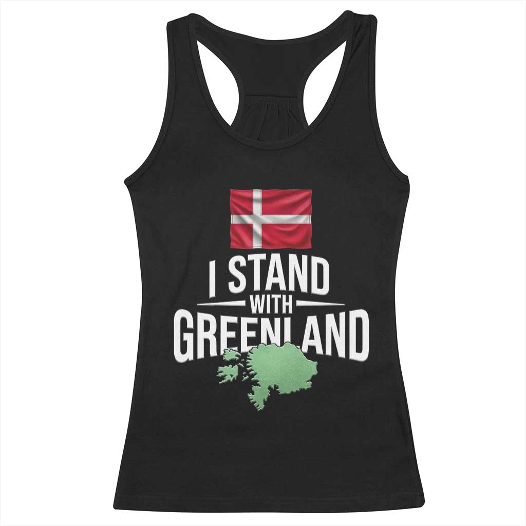 Denmark I Stand With Greenland Racerback Tank Top Danish Flag and Map Unity Support Protest TS02 Black Print Your Wear