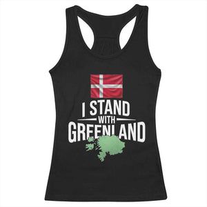Denmark I Stand With Greenland Racerback Tank Top Danish Flag and Map Unity Support Protest TS02 Black Print Your Wear
