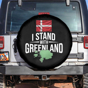 Denmark I Stand With Greenland Spare Tire Cover Danish Flag and Map Unity Support Protest TS02 No hole Black Print Your Wear