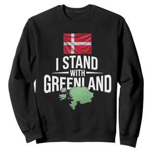 Denmark I Stand With Greenland Sweatshirt Danish Flag and Map Unity Support Protest TS02 Black Print Your Wear