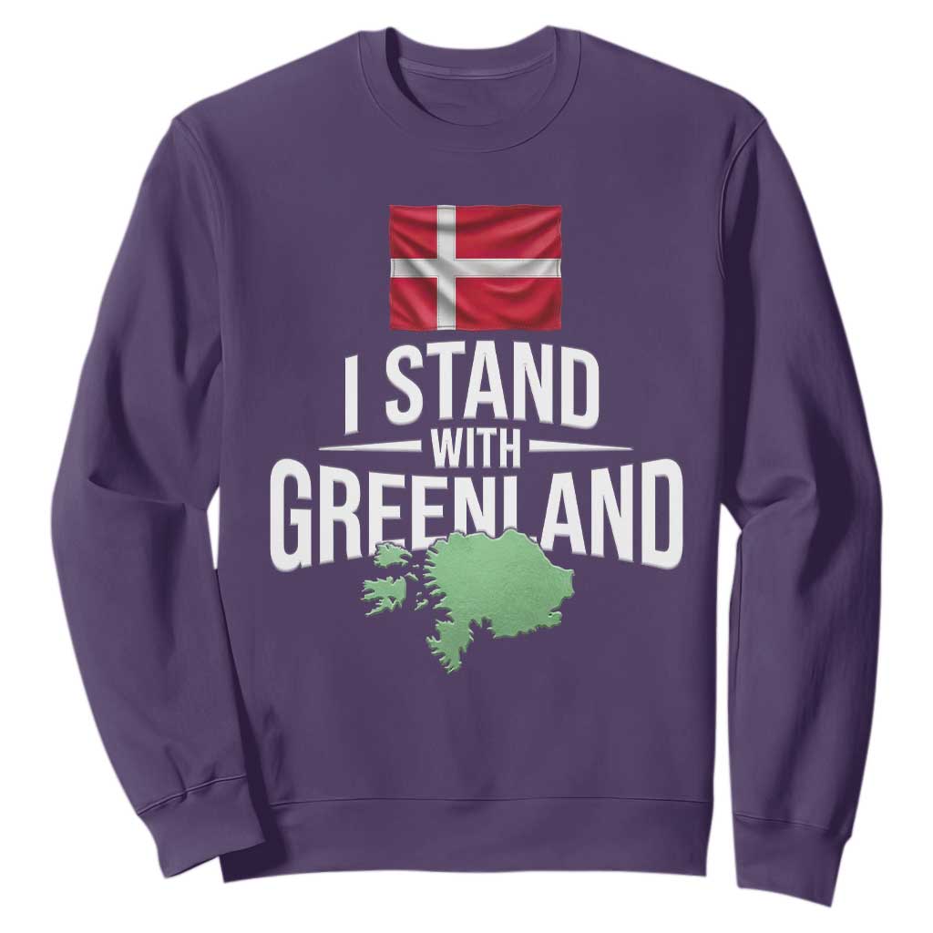 Denmark I Stand With Greenland Sweatshirt Danish Flag and Map Unity Support Protest TS02 Purple Print Your Wear