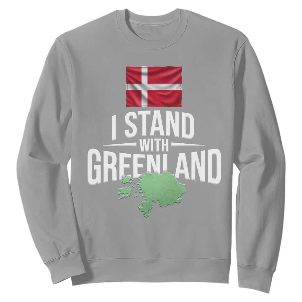 Denmark I Stand With Greenland Sweatshirt Danish Flag and Map Unity Support Protest TS02 Sport Gray Print Your Wear