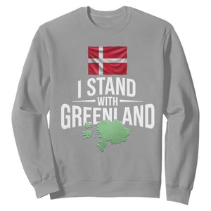 Denmark I Stand With Greenland Sweatshirt Danish Flag and Map Unity Support Protest TS02 Sport Gray Print Your Wear