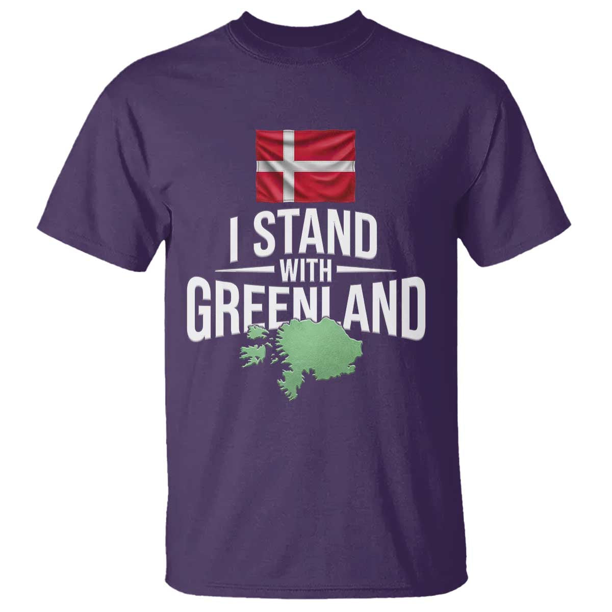 Denmark I Stand With Greenland T Shirt Danish Flag and Map Unity Support Protest TS02 Purple Print Your Wear