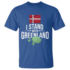 Denmark I Stand With Greenland T Shirt Danish Flag and Map Unity Support Protest TS02 Royal Blue Print Your Wear