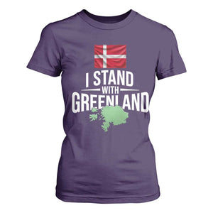 Denmark I Stand With Greenland T Shirt For Women Danish Flag and Map Unity Support Protest TS02 Purple Print Your Wear