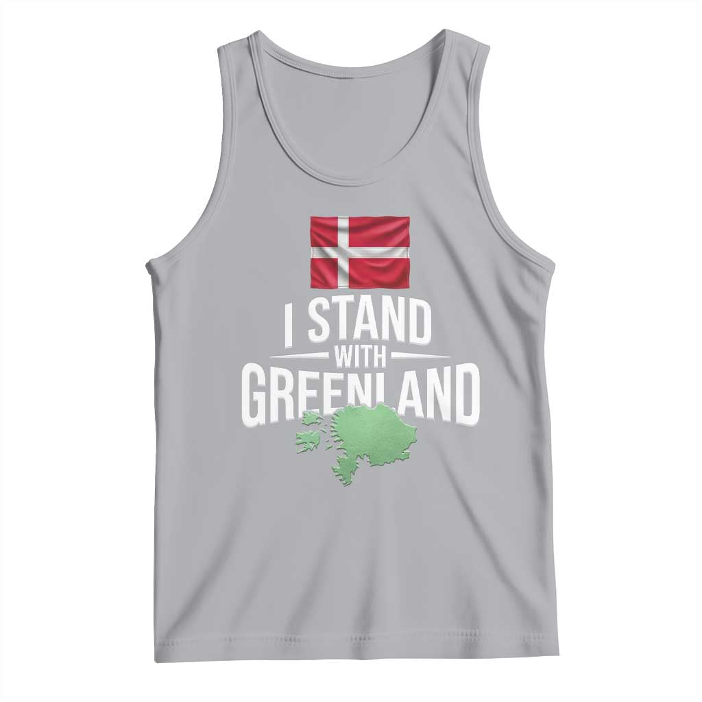 Denmark I Stand With Greenland Tank Top Danish Flag and Map Unity Support Protest TS02 Athletic Heather Print Your Wear