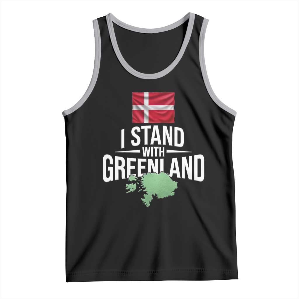 Denmark I Stand With Greenland Tank Top Danish Flag and Map Unity Support Protest TS02 Black Athletic Heather Print Your Wear