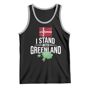 Denmark I Stand With Greenland Tank Top Danish Flag and Map Unity Support Protest TS02 Black Athletic Heather Print Your Wear