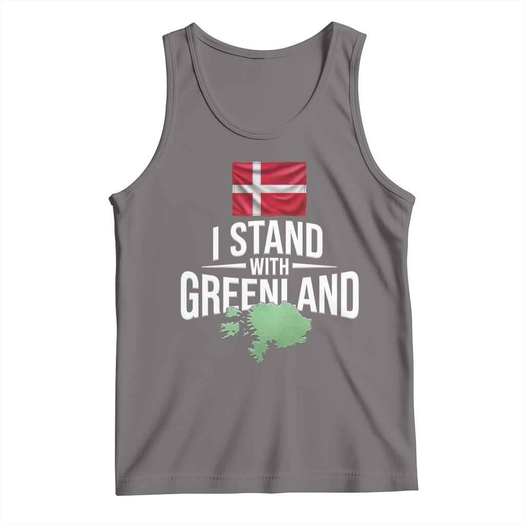 Denmark I Stand With Greenland Tank Top Danish Flag and Map Unity Support Protest TS02 Deep Heather Print Your Wear