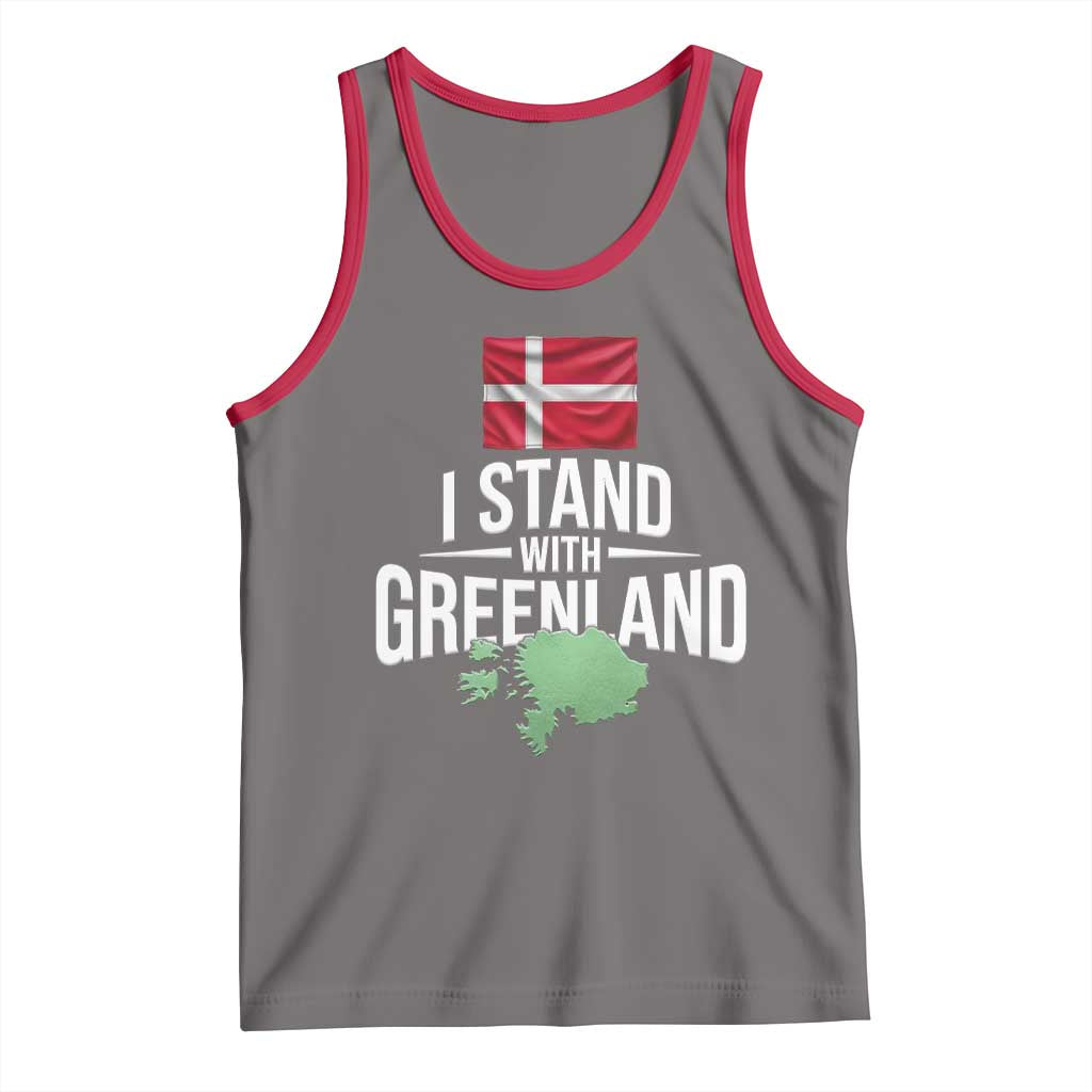 Denmark I Stand With Greenland Tank Top Danish Flag and Map Unity Support Protest TS02 Deep Heather Red Print Your Wear