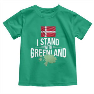 Denmark I Stand With Greenland Toddler T Shirt Danish Flag and Map Unity Support Protest TS02 Irish Green Print Your Wear