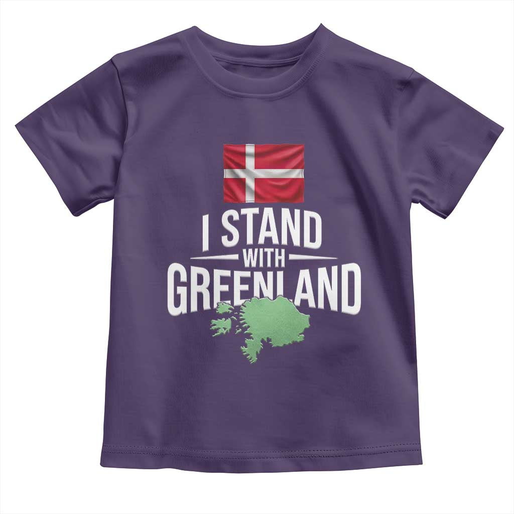Denmark I Stand With Greenland Toddler T Shirt Danish Flag and Map Unity Support Protest TS02 Purple Print Your Wear