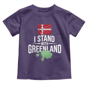 Denmark I Stand With Greenland Toddler T Shirt Danish Flag and Map Unity Support Protest TS02 Purple Print Your Wear