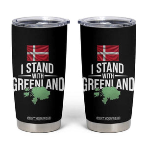 Denmark I Stand With Greenland Tumbler Cup Danish Flag and Map Unity Support Protest TS02 Black Print Your Wear