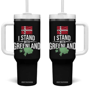 Denmark I Stand With Greenland Tumbler With Handle Danish Flag and Map Unity Support Protest TS02 One Size: 40 oz Black Print Your Wear