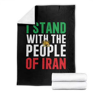 I Stand With The People of Iran Throw Blanket Iranian Revolution Freedom Supporter TS02 Black Print Your Wear