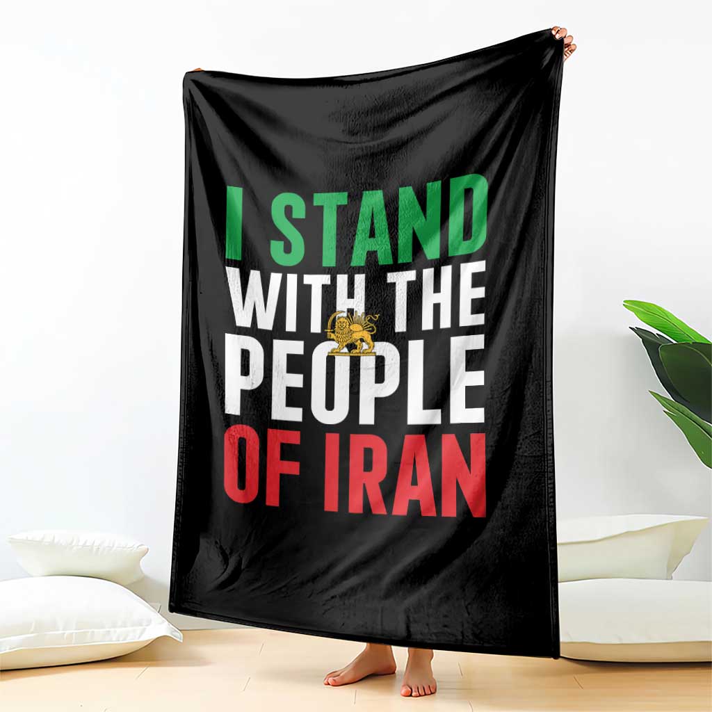 I Stand With The People of Iran Throw Blanket Iranian Revolution Freedom Supporter TS02 Print Your Wear