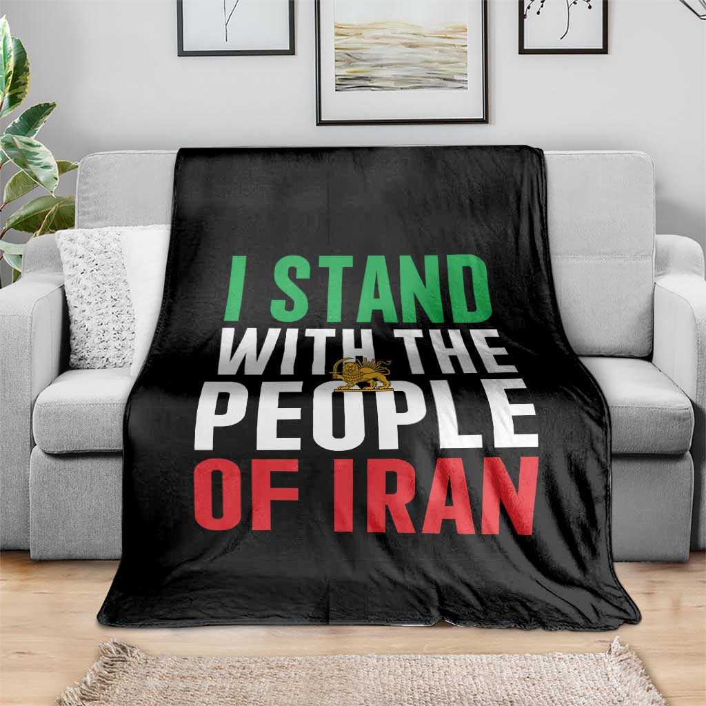 I Stand With The People of Iran Throw Blanket Iranian Revolution Freedom Supporter TS02 Print Your Wear