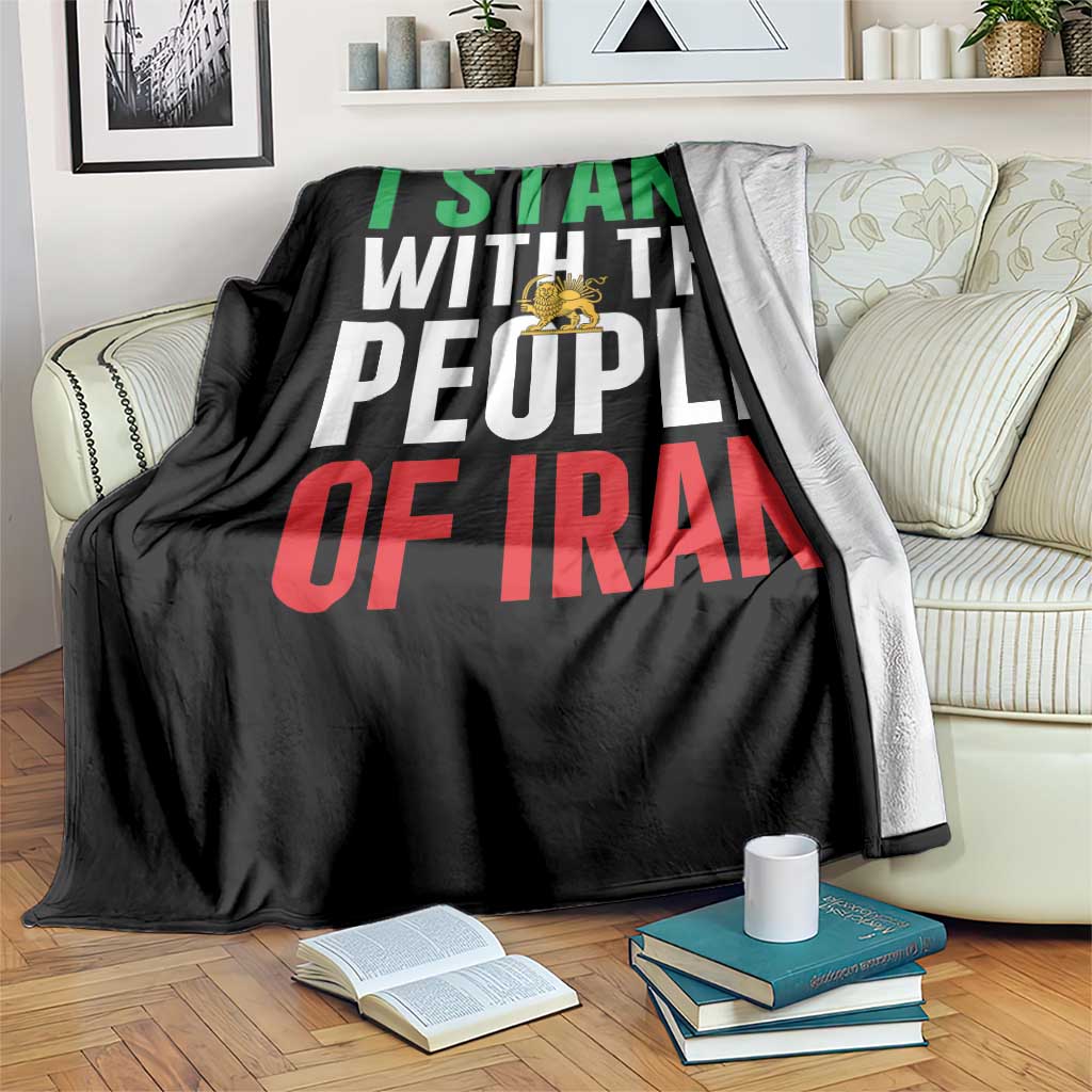 I Stand With The People of Iran Throw Blanket Iranian Revolution Freedom Supporter TS02 Print Your Wear
