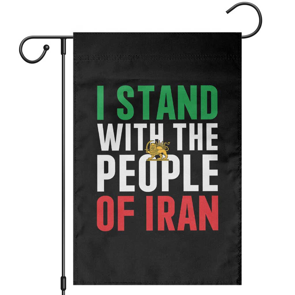 I Stand With The People of Iran Garden Flag Iranian Revolution Freedom Supporter TS02 Black Print Your Wear