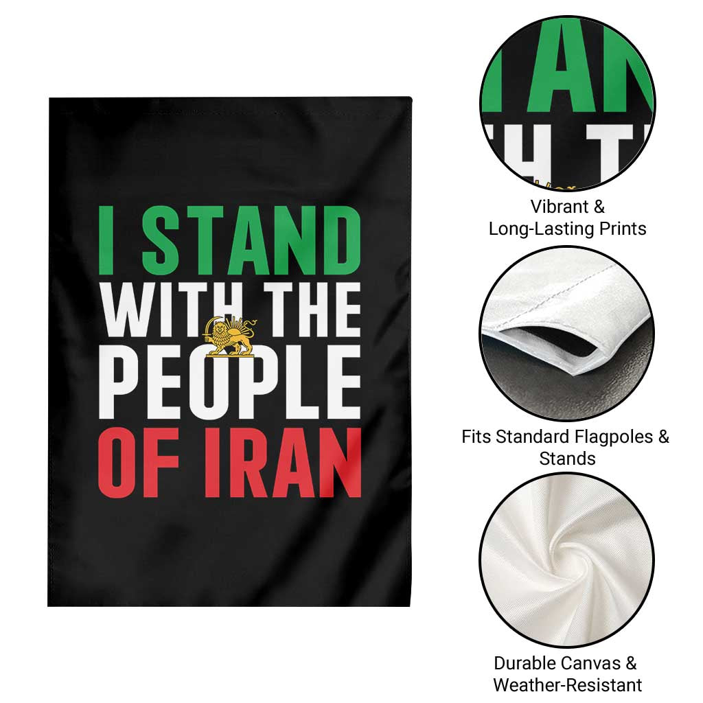 I Stand With The People of Iran Garden Flag Iranian Revolution Freedom Supporter TS02 Print Your Wear