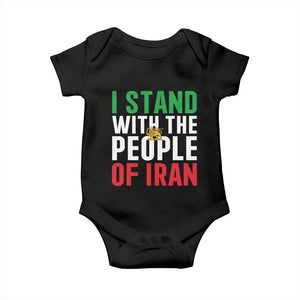 I Stand With The People of Iran Baby Onesie Iranian Revolution Freedom Supporter TS02 Black Print Your Wear