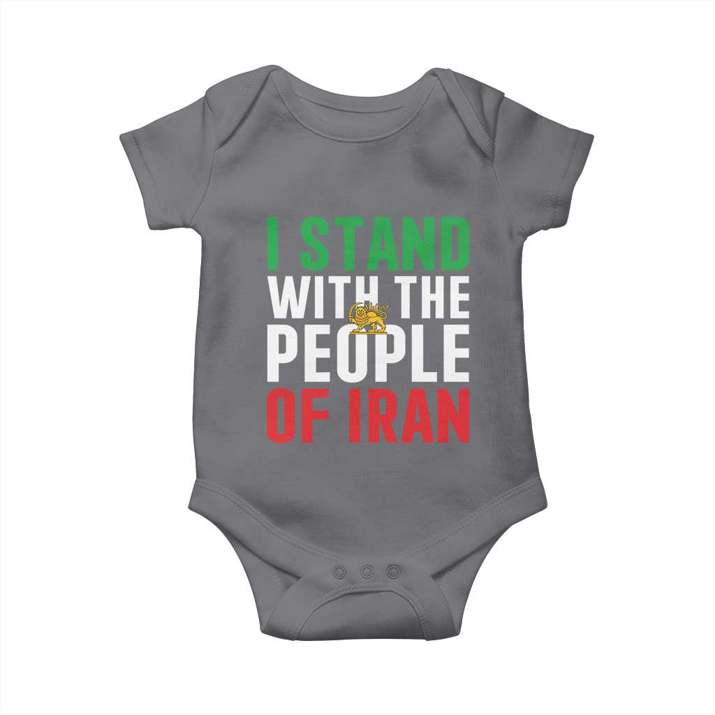 I Stand With The People of Iran Baby Onesie Iranian Revolution Freedom Supporter TS02 Charcoal Print Your Wear