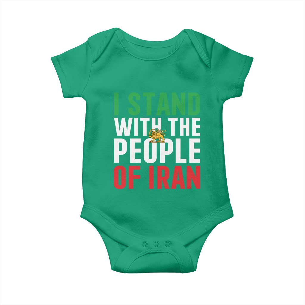 I Stand With The People of Iran Baby Onesie Iranian Revolution Freedom Supporter TS02 Irish Green Print Your Wear