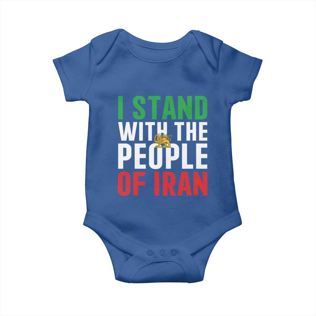 I Stand With The People of Iran Baby Onesie Iranian Revolution Freedom Supporter TS02 Royal Blue Print Your Wear