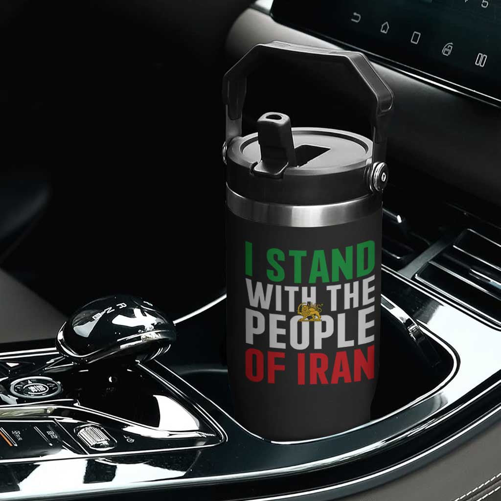 I Stand With The People of Iran Flip Straw Tumbler Iranian Revolution Freedom Supporter TS02 Print Your Wear