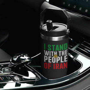 I Stand With The People of Iran Flip Straw Tumbler Iranian Revolution Freedom Supporter TS02 Print Your Wear